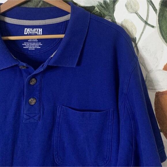 Duluth Trading Mens XL Blue Short Sleeve Polo Shirt 100% Cotton - Picture 3 of 5